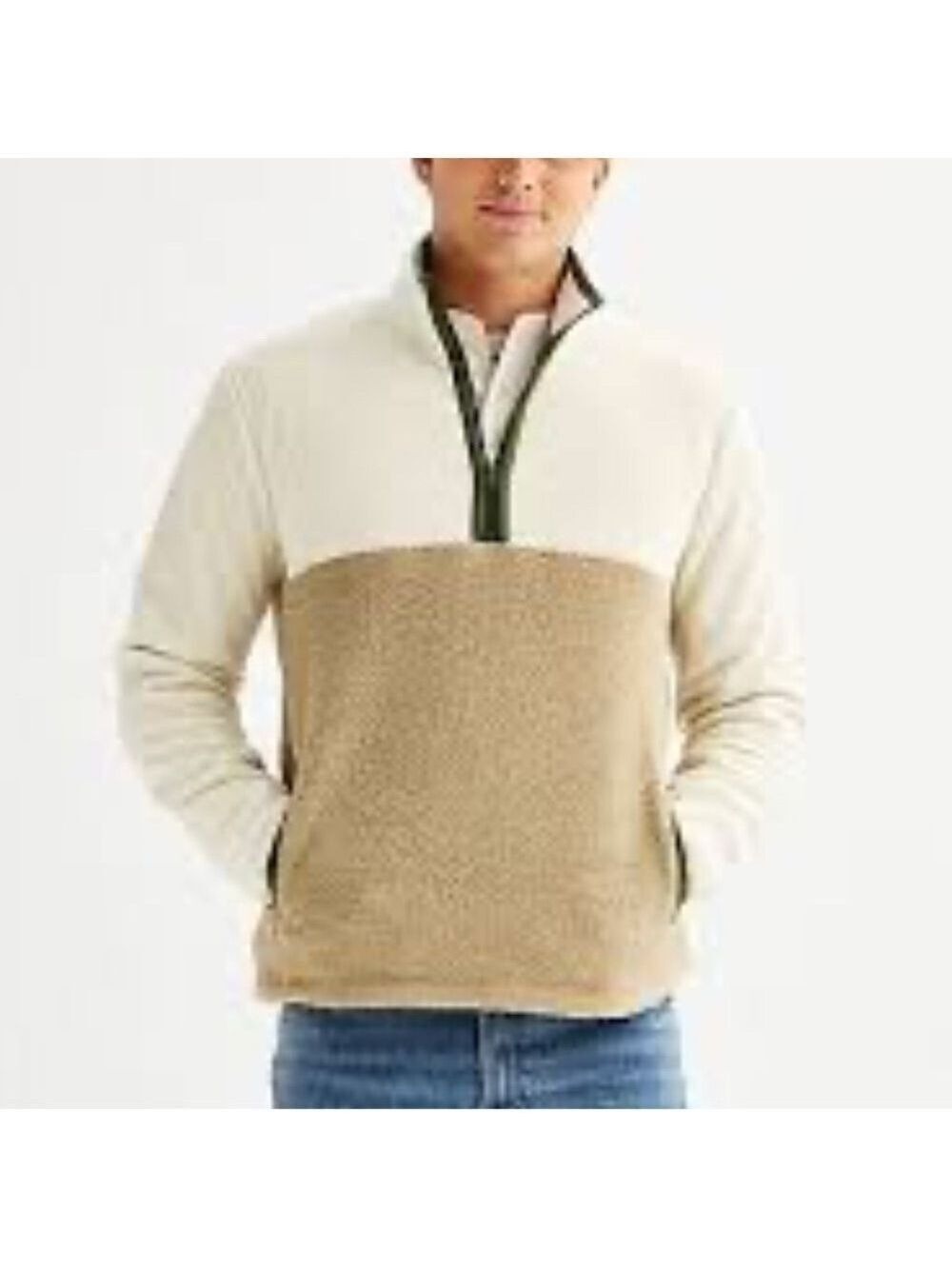 Sonoma Men’s Half Zip Sweater Large Goods For Life Supersoft Fleece Brown